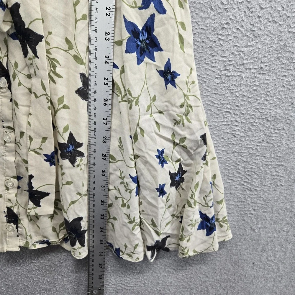 Free People Women Dress M Cream Floral Lighten Up Mini Fit & Flare